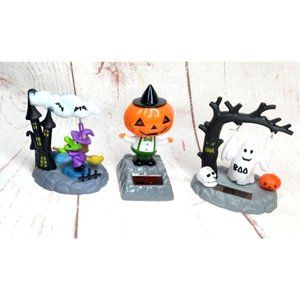 Solar Pumpkin Man, Swinging Ghost And Flying Witch Moveable Halloween Decor